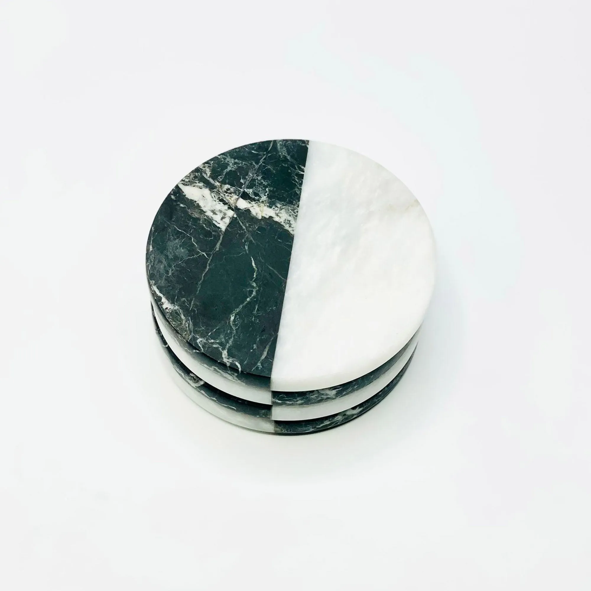 Eclisse - Black & White Marble Coasters - Set of 4