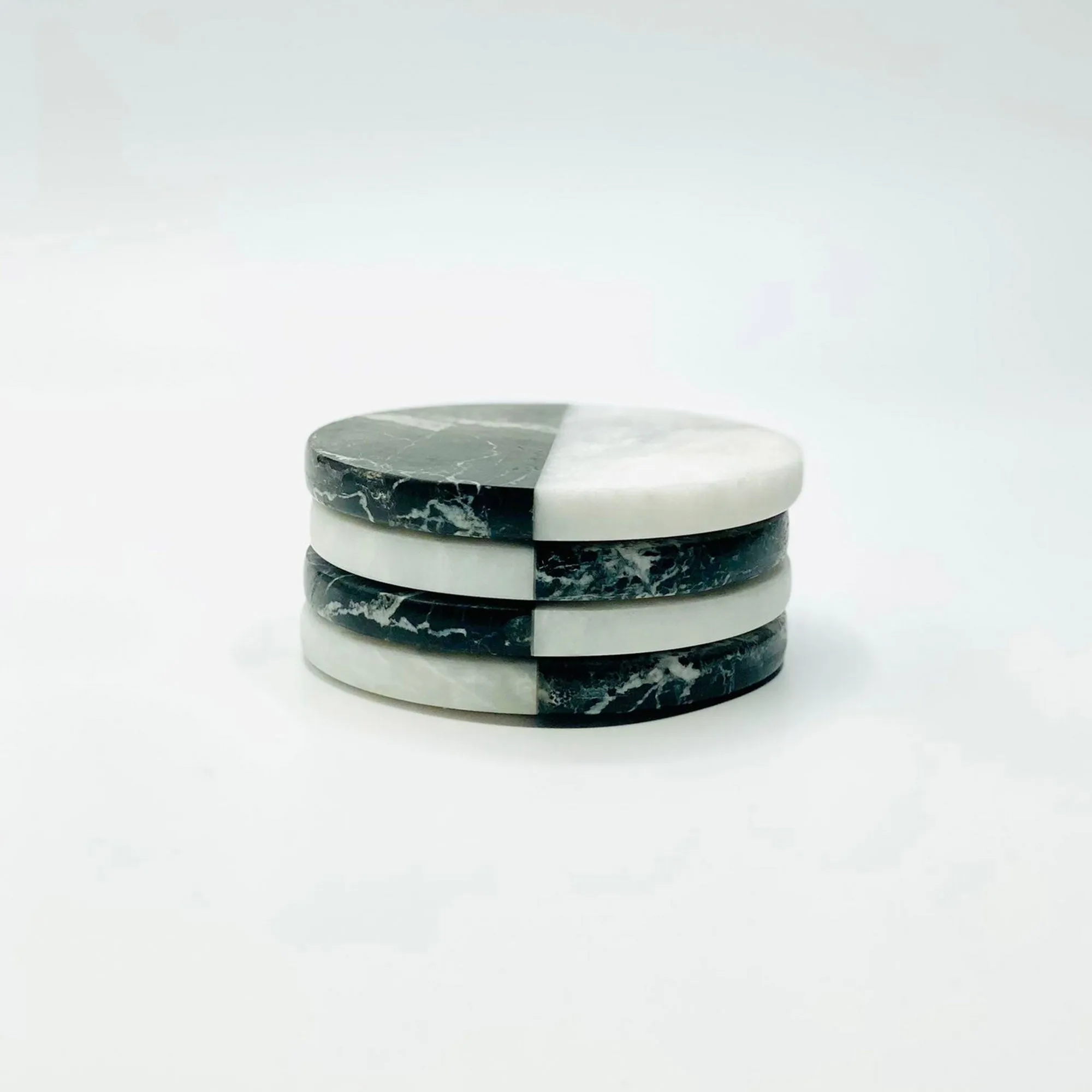 Eclisse - Black & White Marble Coasters - Set of 4