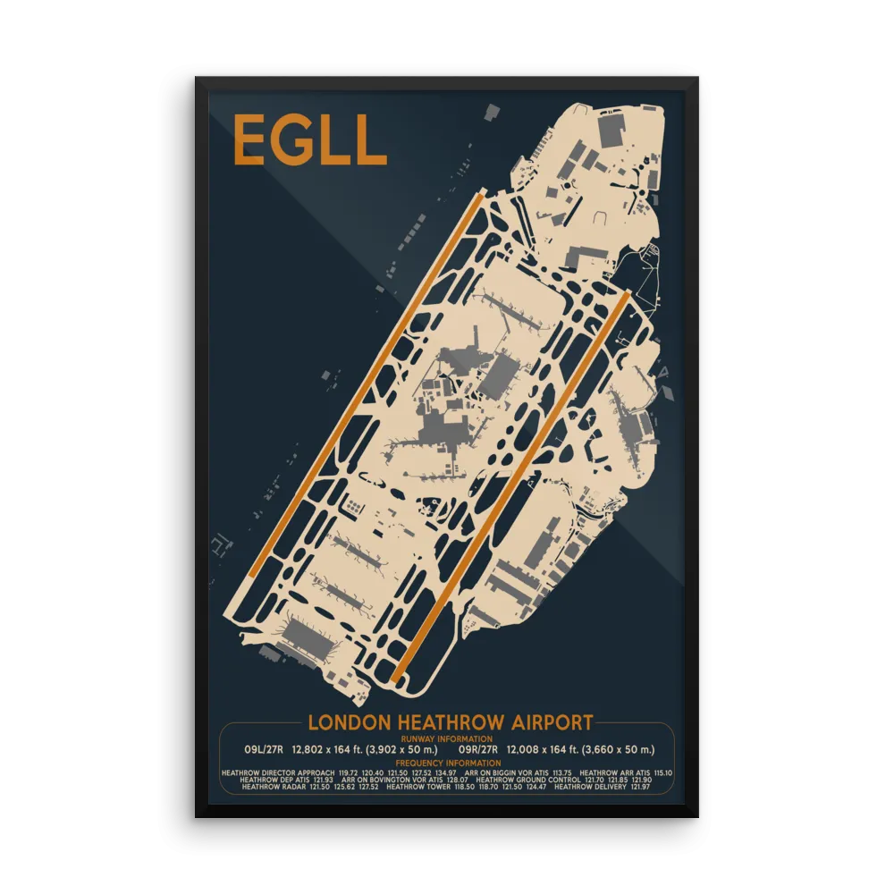 EGLL London Heathrow Airport Layout Art