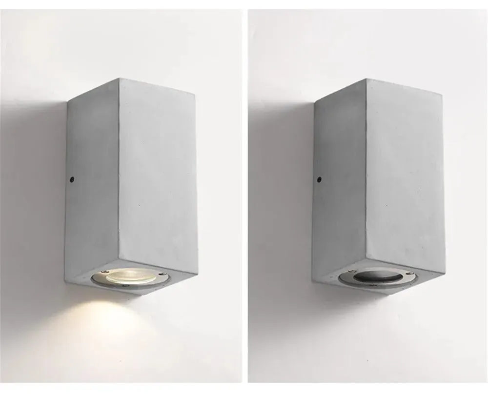 Ernarj Rectangular Twin Shine Cement Wall Lamp