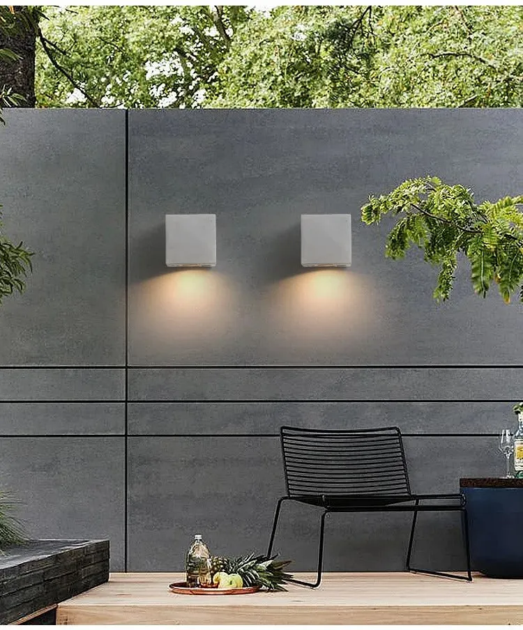 Ernarj Rectangular Twin Shine Cement Wall Lamp