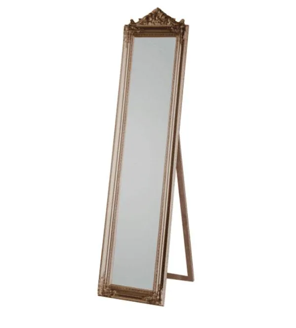 Evelyn Ornate Mirror Stand Champagne 180cm