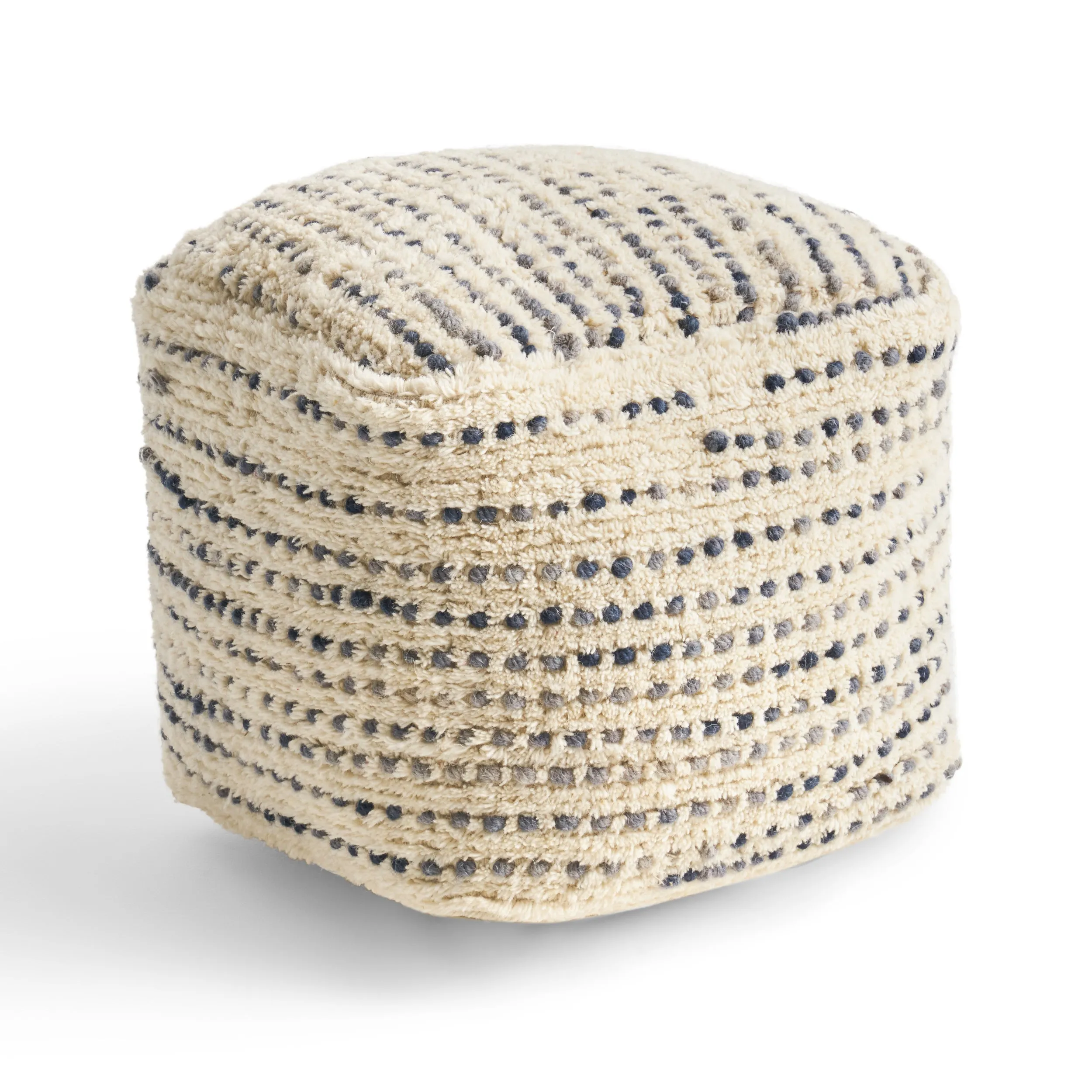 Ewelina Boho Wool and Cotton Ottoman Pouf