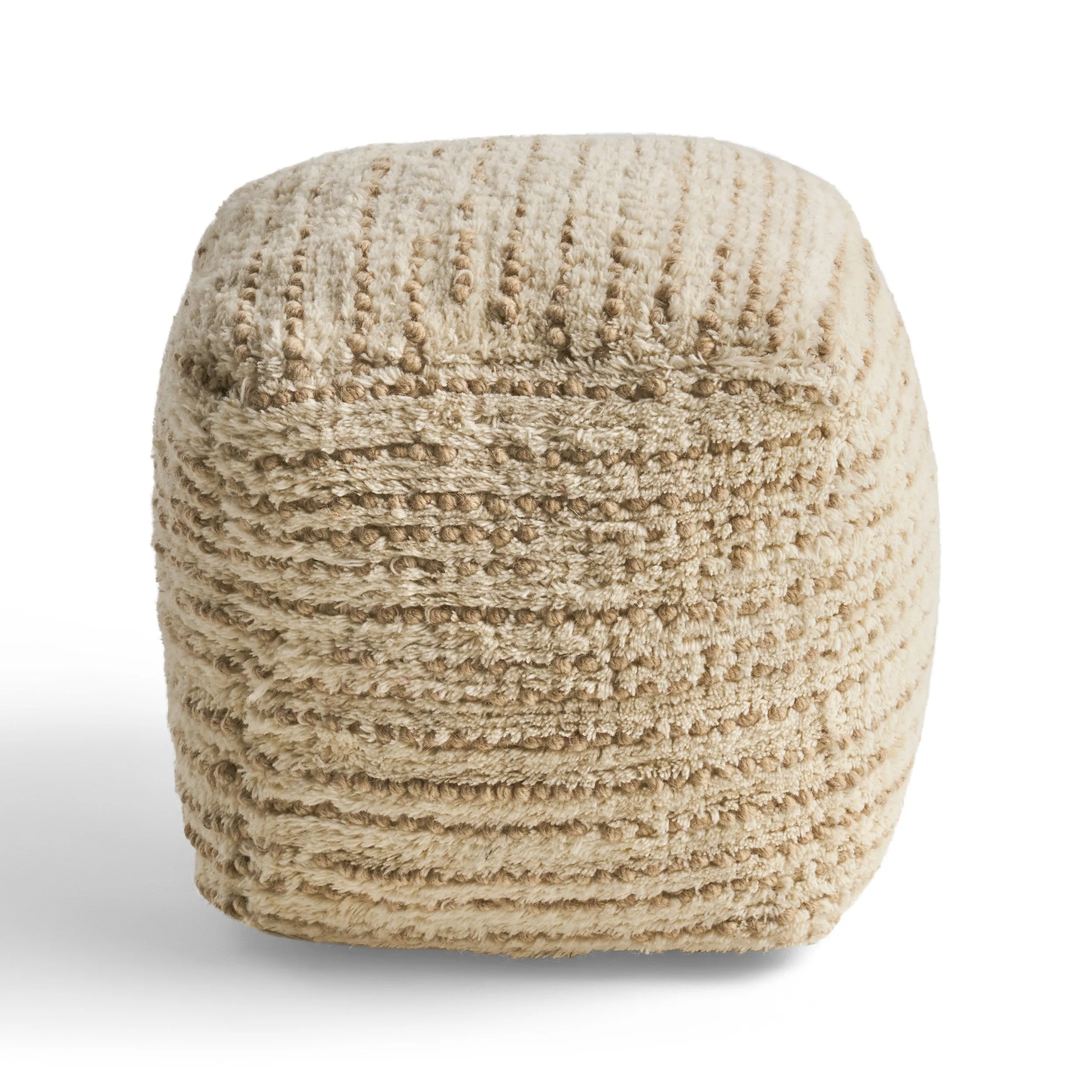 Ewelina Boho Wool and Cotton Ottoman Pouf