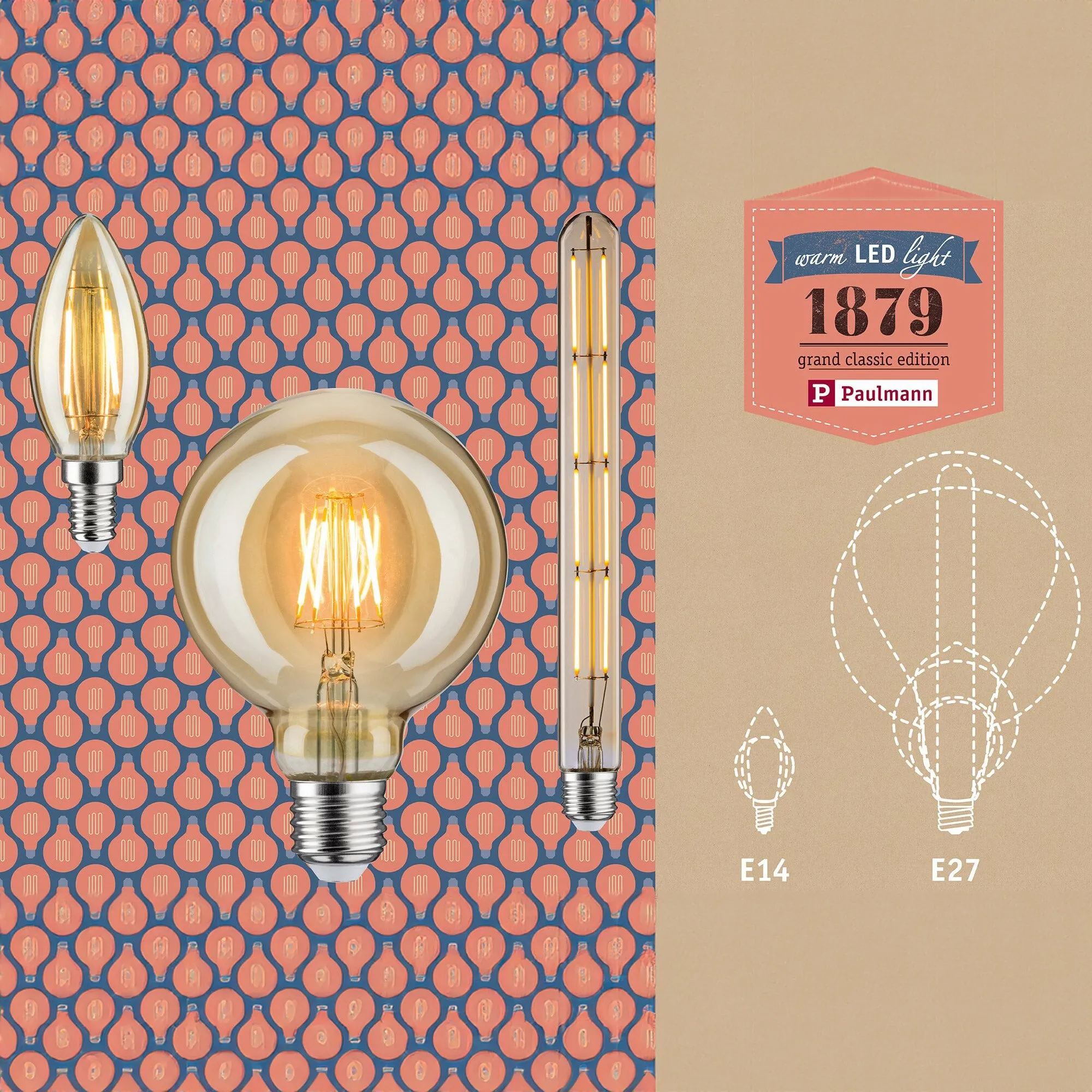 Filament LED Globe Bulb 2.7W E27 Gold Glass