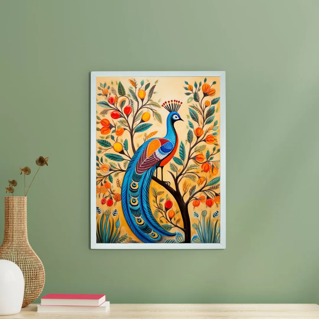 Find Your Paradise: Sowpeace Handcrafted Peacock Canvas – Premium Indian-Inspired Art for Stylish Home Interiors