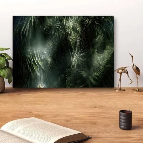 GADGETS WRAP Canvas Gallery Wrap Framed for Home Office Studio Living Room Decoration (14x11inch) - Scary Spooky Artistic