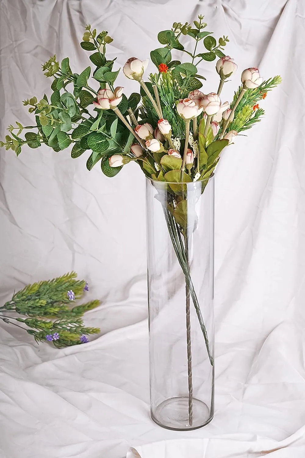 Glass vase Cylindrical Glass Vase (8 X 29 Cm, Clear)