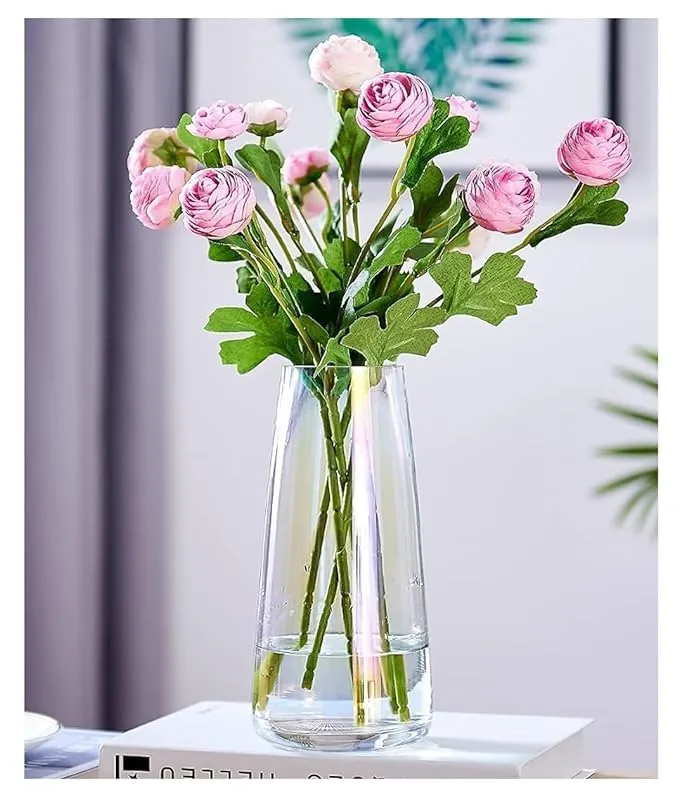 Glass vase Pack og 1 Pices Transparent Glass Flower Vase Decorative Items for Home Decor Living Room Bedroom Table Top Wedding Decoration 9 inch Height Tapper vase