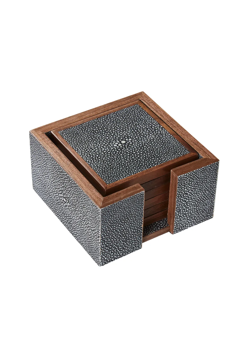 Gray Shagreen Coasters with Box (6) | Andrew Martin Lexi