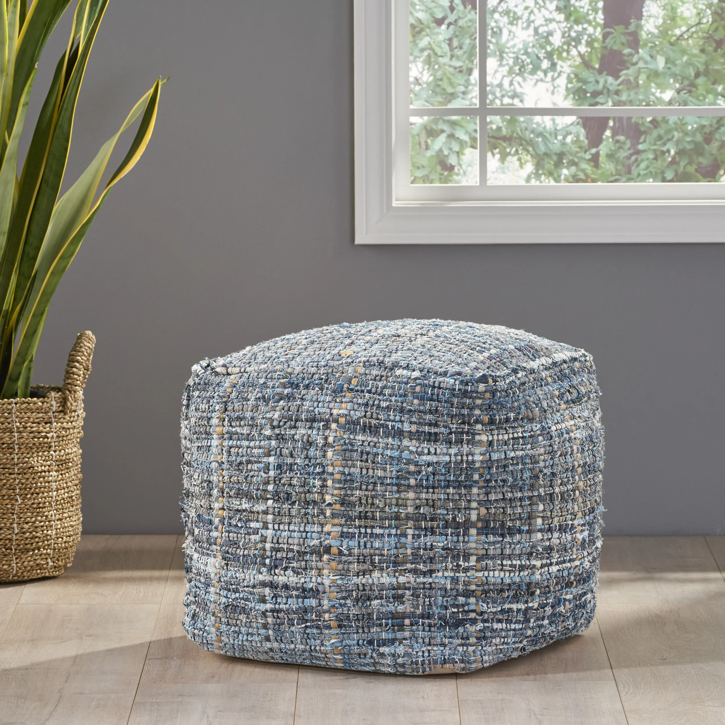 Harlow Handcrafted Boho Fabric Pouf