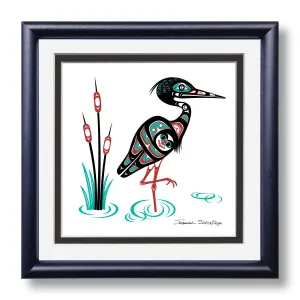 Heron - Hand Signed Giclée - Framed Art Print