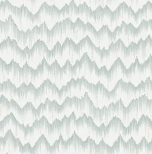 Holmby Seafoam Brushstroke Zigzag Wallpaper by Scott Living