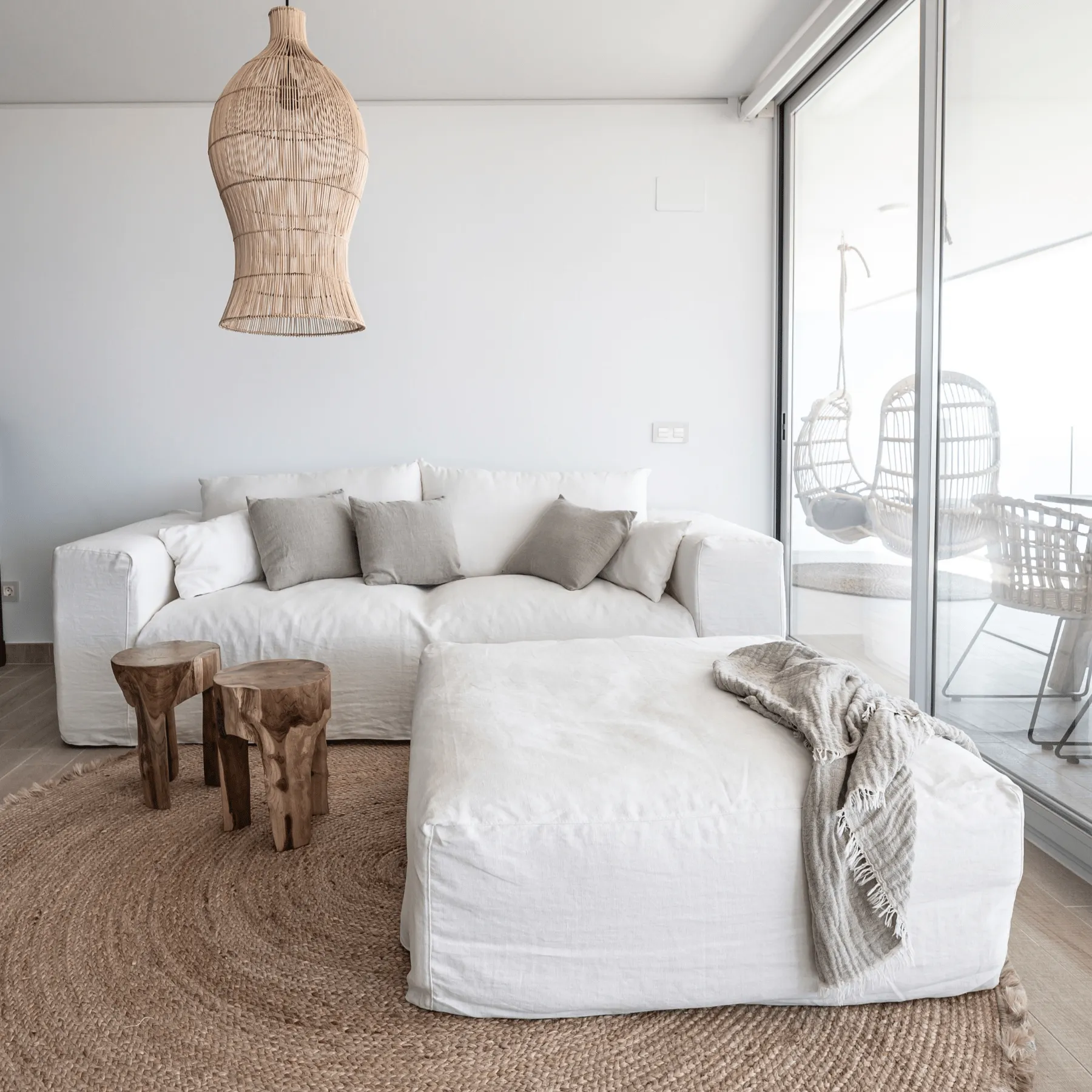 Ibiza Linen Pouf