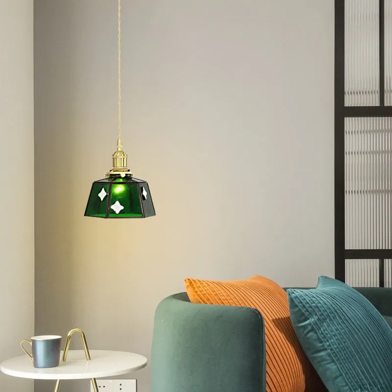 Japanese Style Retro Chandelier Bedside Glass Lamp