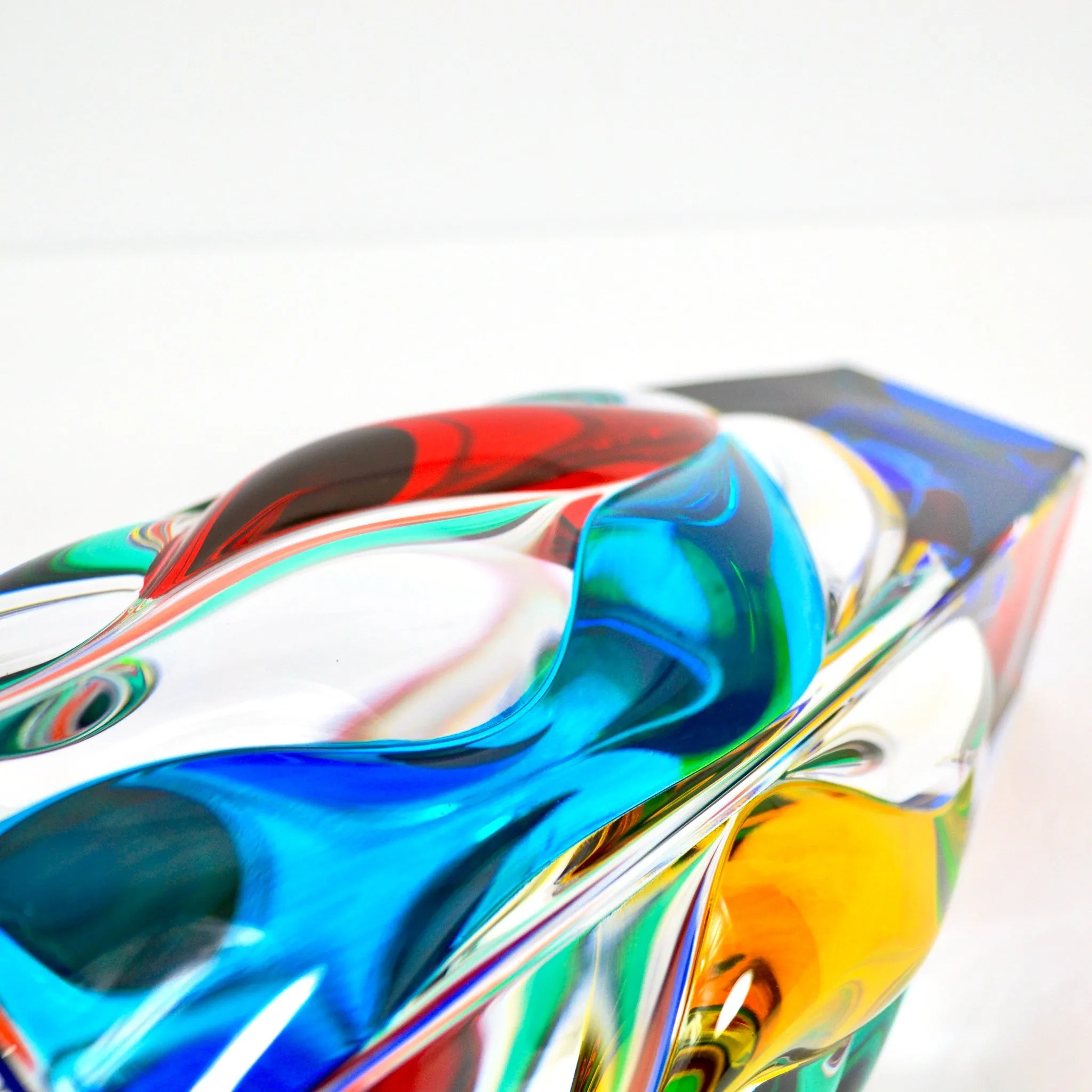 Jazz Vase, Hand Painted Italian Crystal, Made in Italy