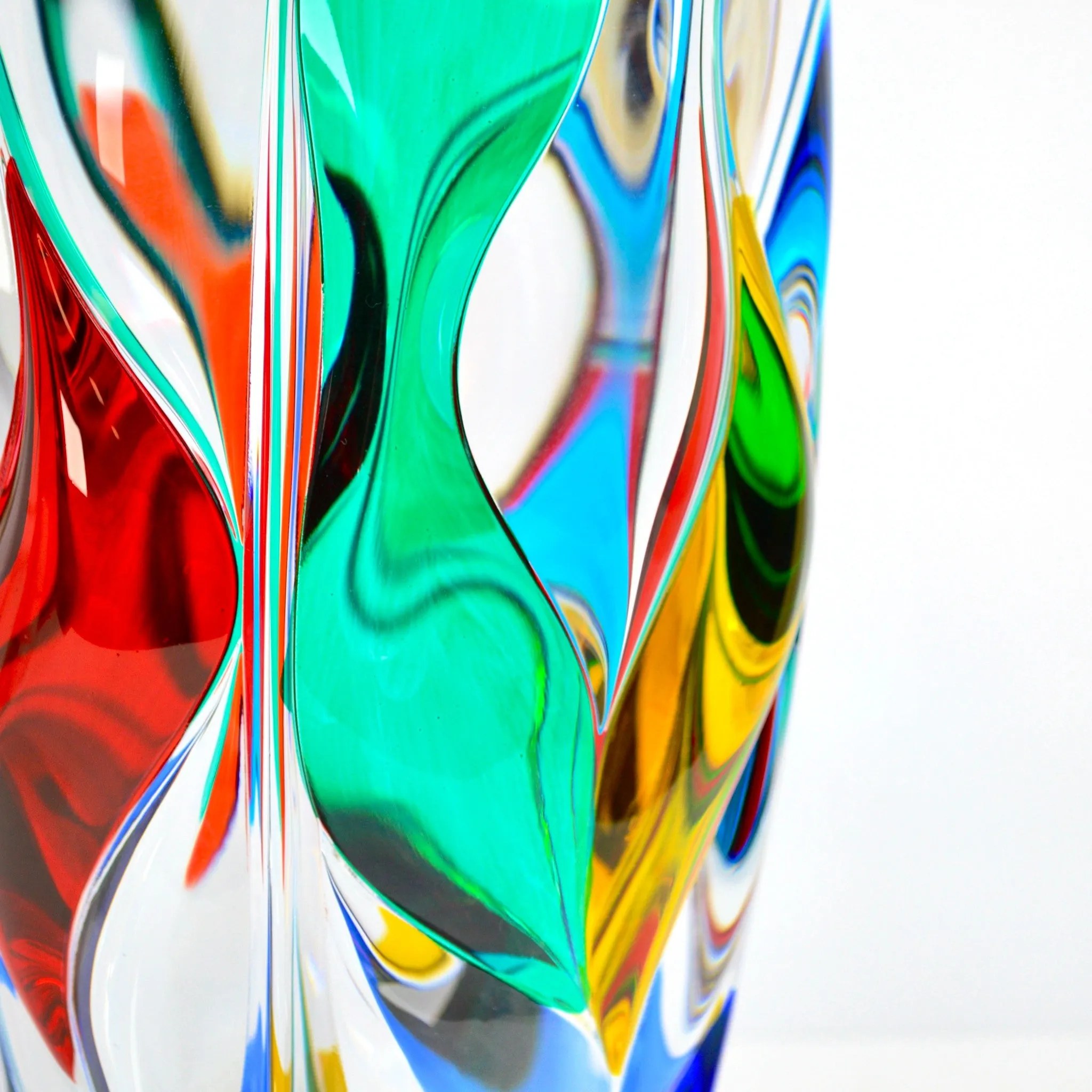 Jazz Vase, Hand Painted Italian Crystal, Made in Italy