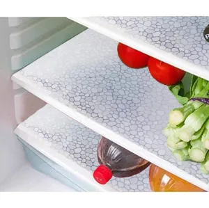 Kuber Industries Diamond Texture Fridge Mat Set Of 6|Water Proof Refrigerator Drawer Mat|Reusable & Washable|Multipurpose Mat for Kitchen (Transparent)