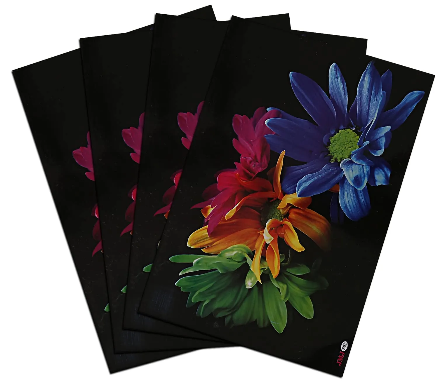 Kuber Industries Flower Printed PVC Waterproof, Oil Proof, Easy to Clean Placemats Table Mats for Dining(Set of 4, Multicolour, Polyvinyl Chloride)|Stylish and Functional Dining Table Accessories