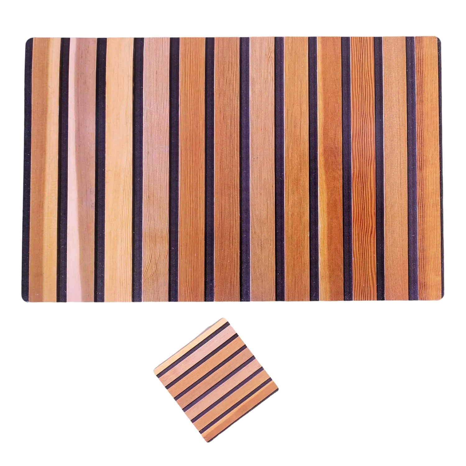 Kuber Industries Placemat | Table Placemats with Coasters | Table Placemats with Tea Coasters | Dining Table Placemats & Coasters Set | Lining Placemat | 12 Piece Set | Wooden