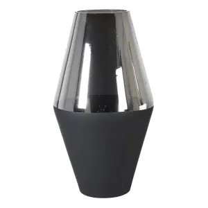 Large Silver & Black Taper Vase