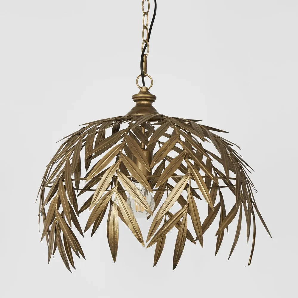 Leaves Ceiling Pendant Antique Brass