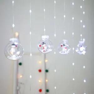 LED Snowman Ball Light Curtain 3m