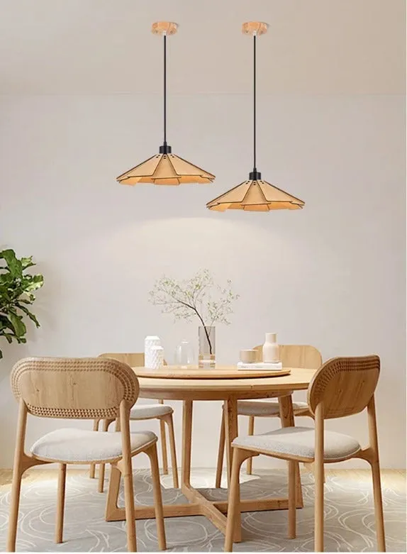 Lefa Scandinavian Natural Wood Flaps Pendant Light