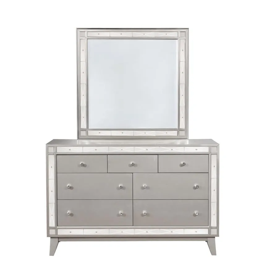 Leighton Beveled Dresser Mirror Metallic Mercury