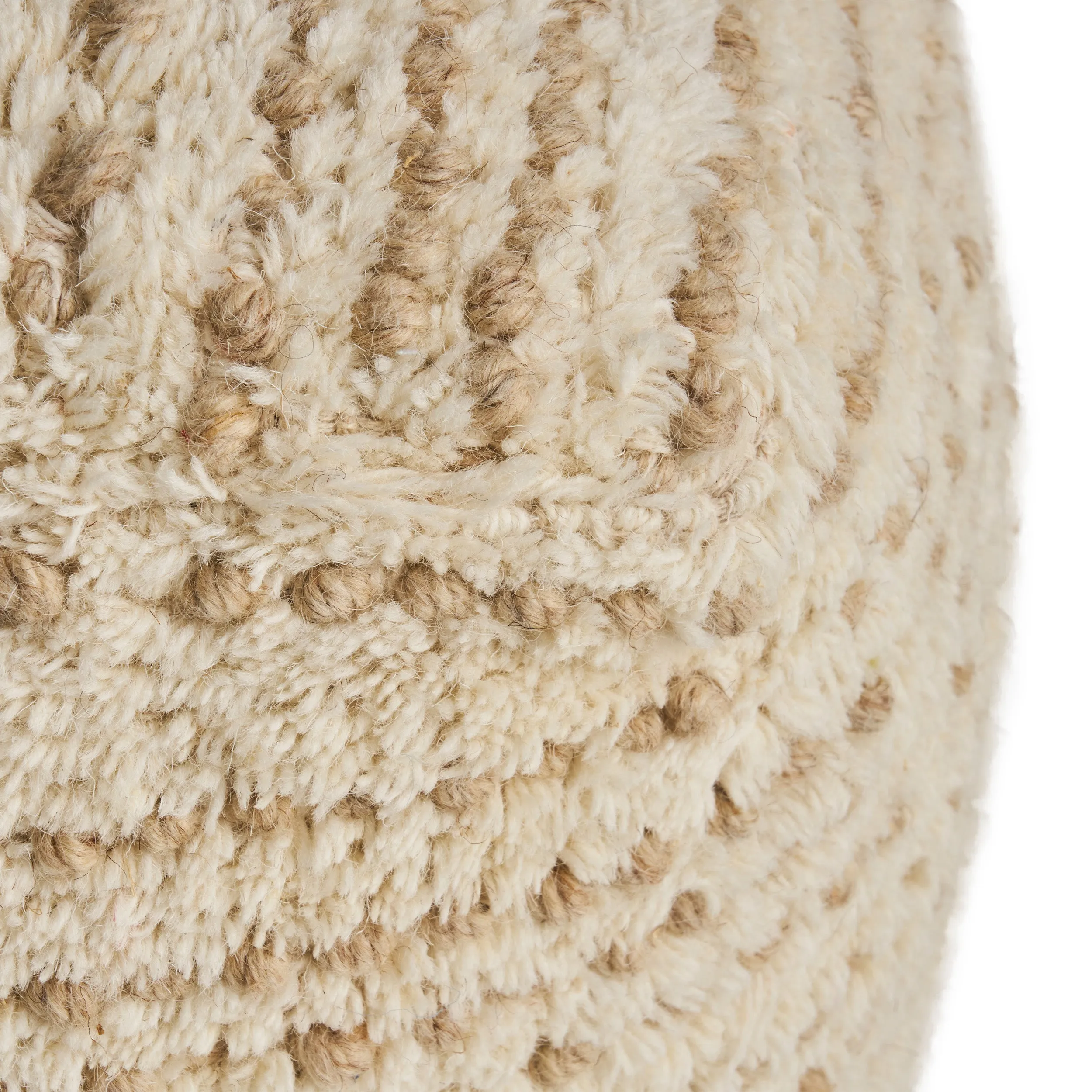 Leila Boho Wool and Cotton Ottoman Pouf