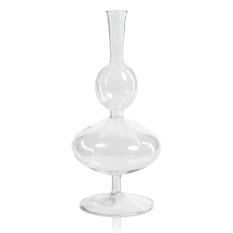 Lily Glass Footed Vases