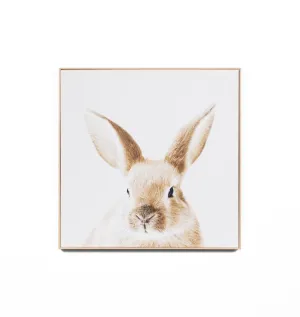 Lovable Bunny Framed Canvas Wall Art Print