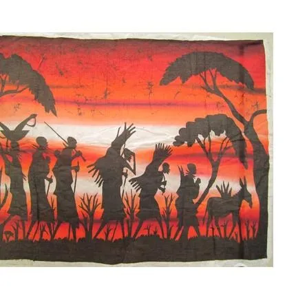 Maasai Sunset Batik Art 01