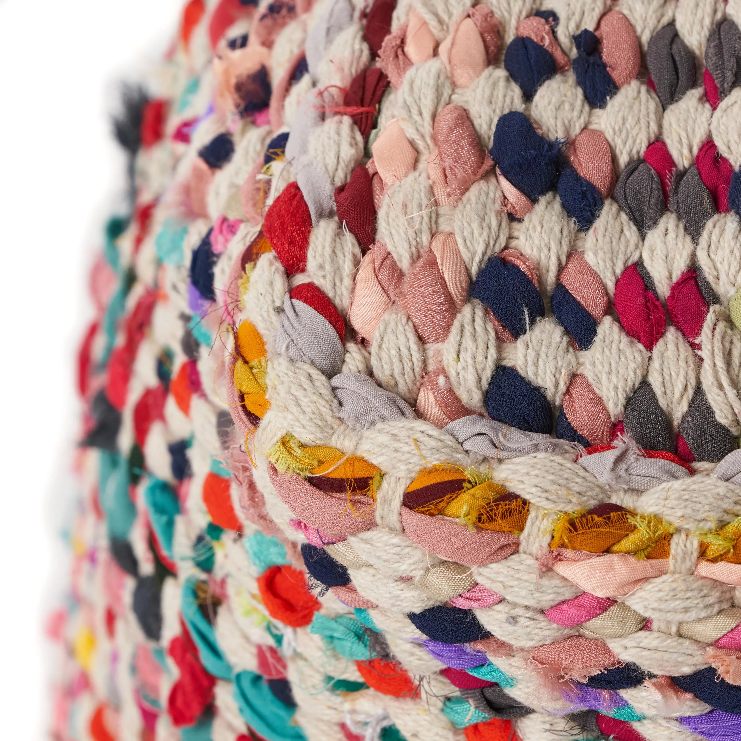 Marcela Handcrafted Boho Fabric Pouf