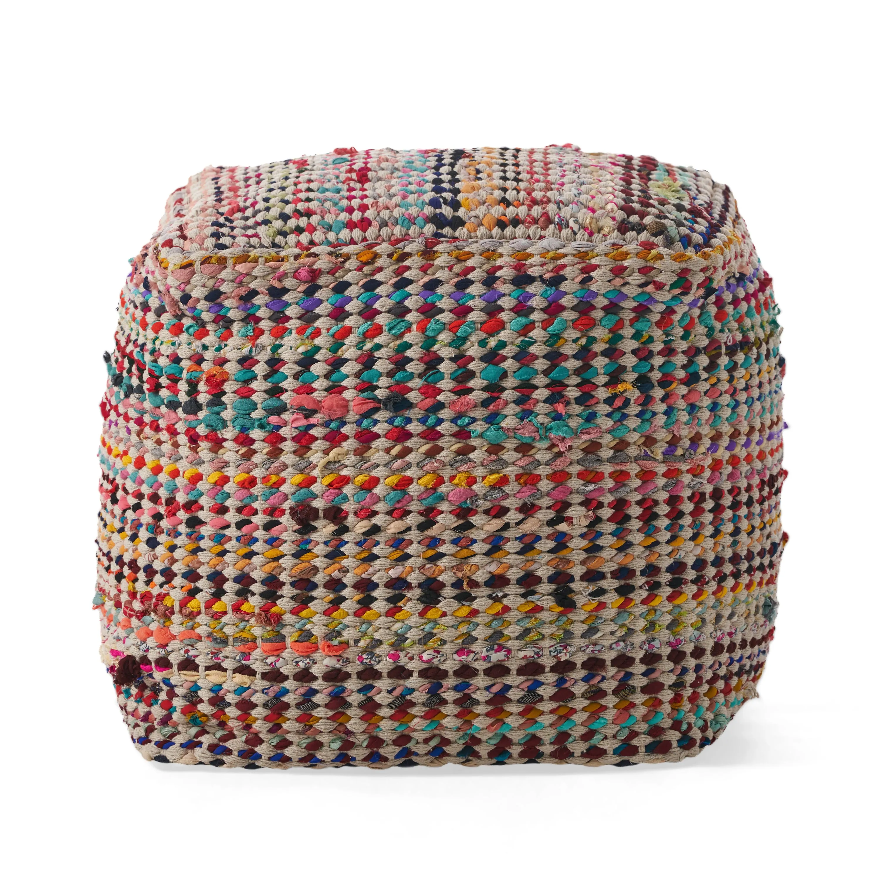 Marcela Handcrafted Boho Fabric Pouf