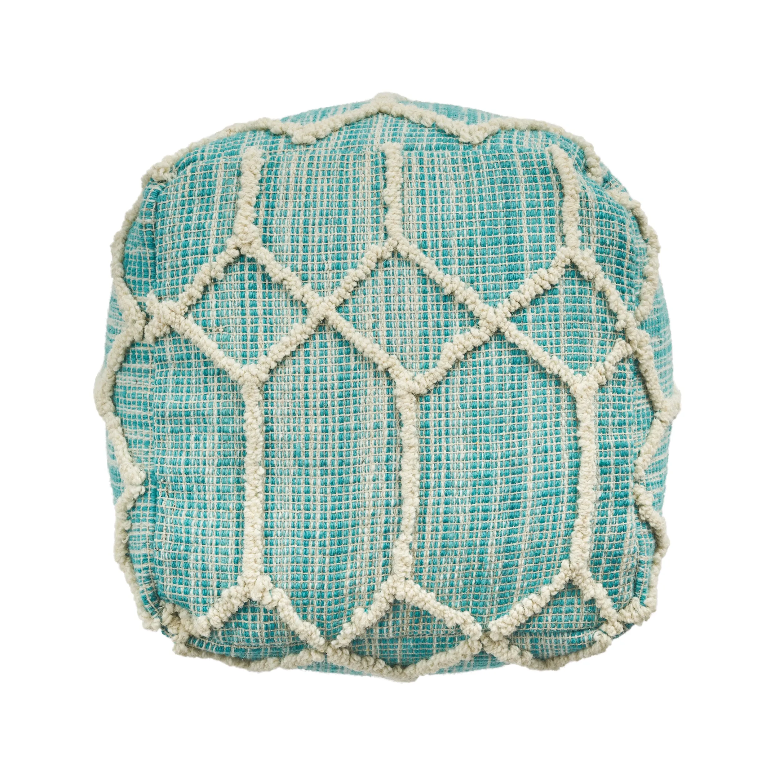 Martha Boho Wool and Cotton Ottoman Pouf