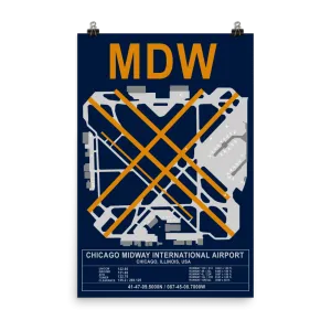 MDW Chicago Midway International Airport Layout Art