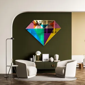 Mirrored Acrylic Diamond Wall Art