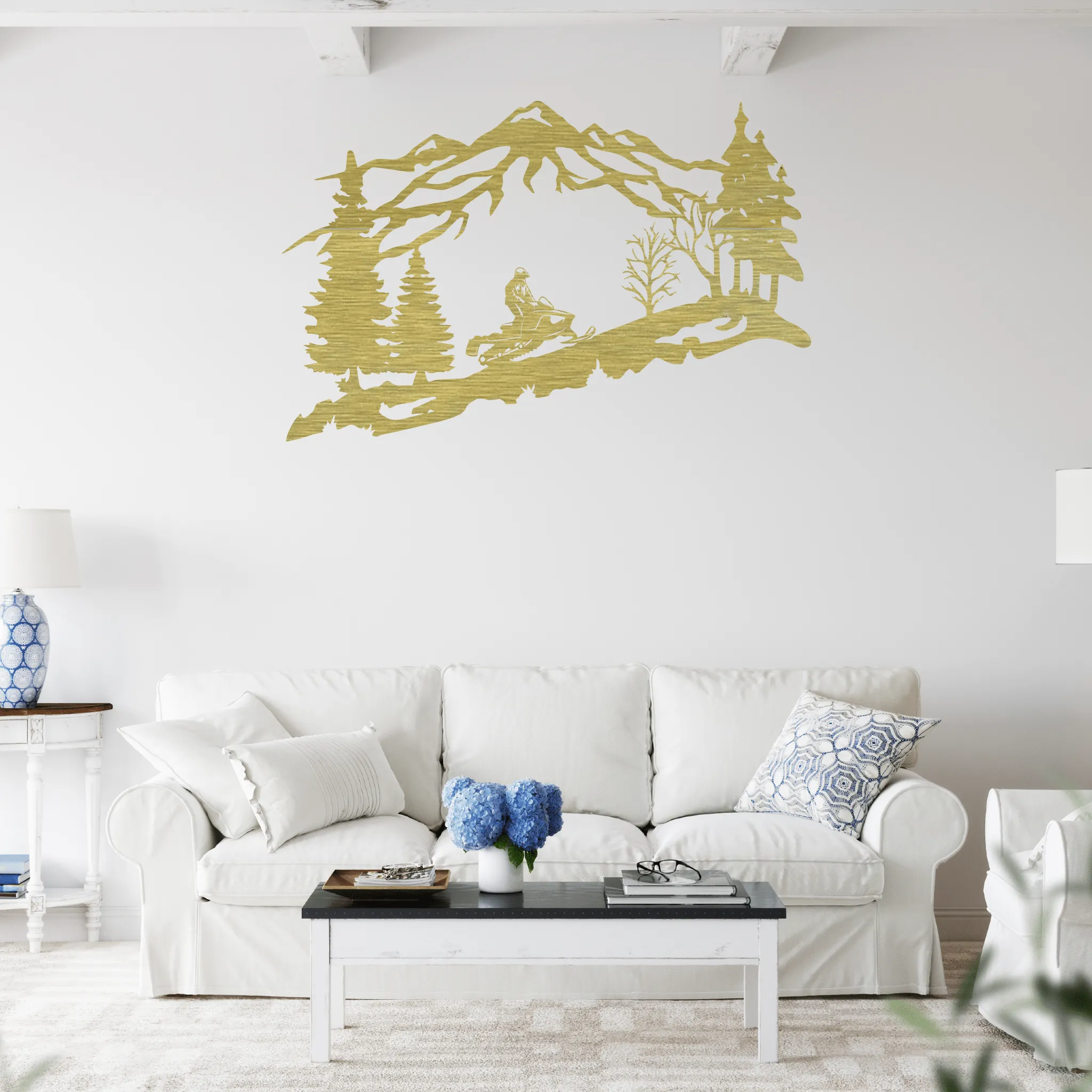 Mountain Snowmobiler- Metal Wall Art