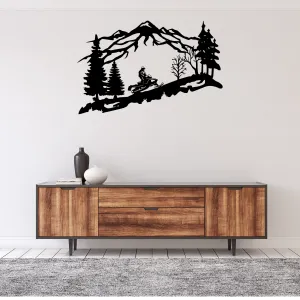 Mountain Snowmobiler- Metal Wall Art