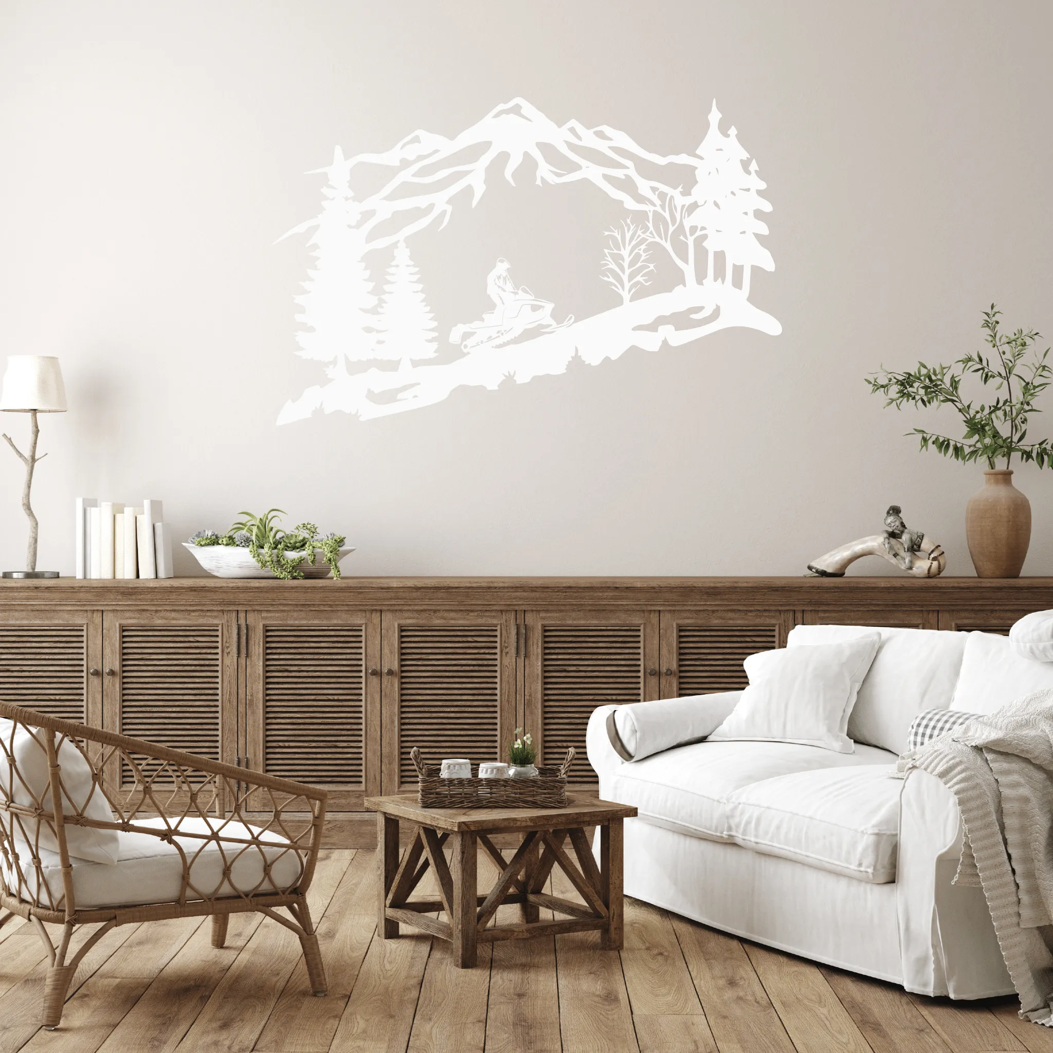 Mountain Snowmobiler- Metal Wall Art