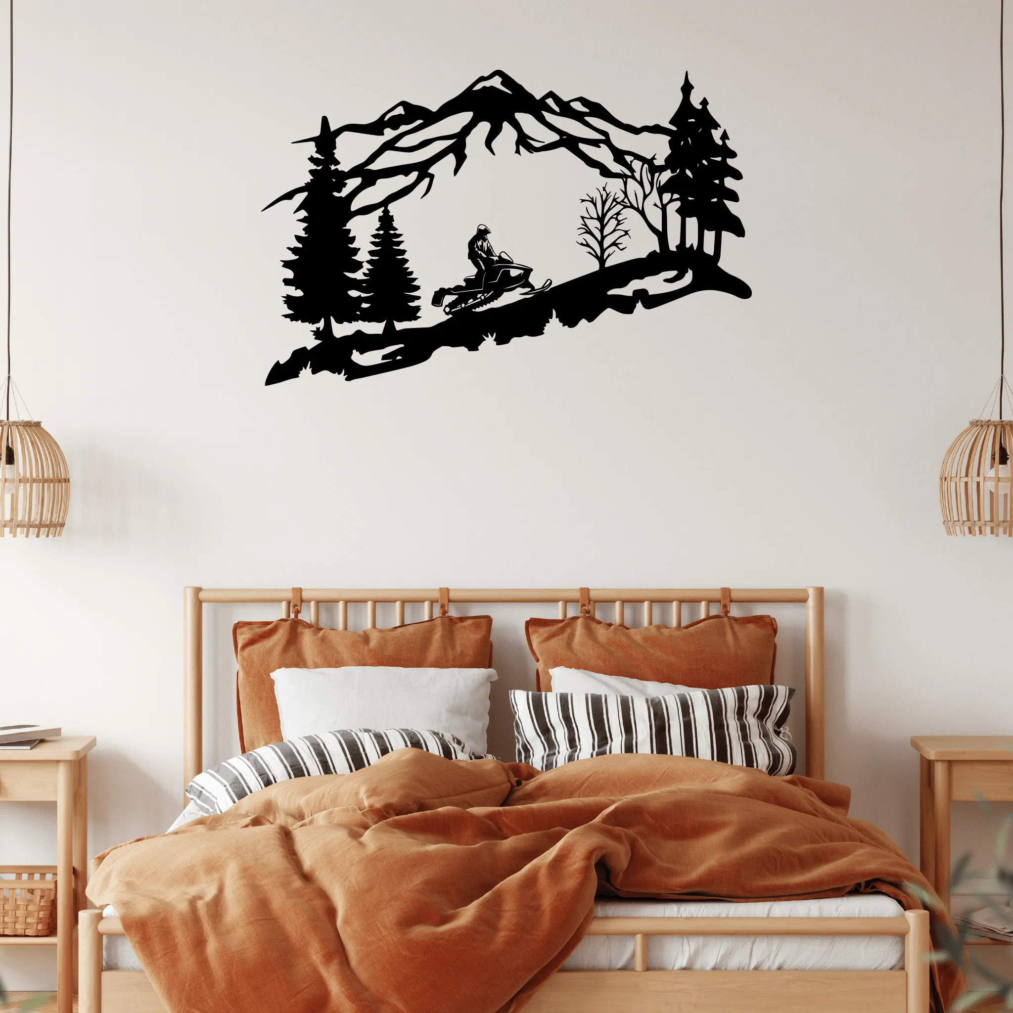 Mountain Snowmobiler- Metal Wall Art