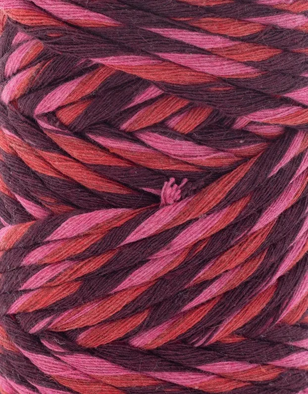 Multicolor Cotton Cord - Single Strand - 4 mm - Cherry Me ♻️