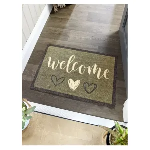 My Mat 75cmWelcome Hearts Sage Doormat