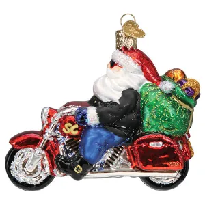 Old World Christmas Biker Santa Ornament