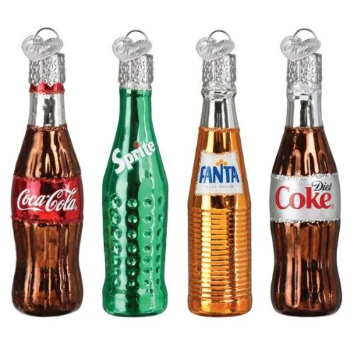 Old World Christmas Coca-Cola Mini Beverage  Set Ornament