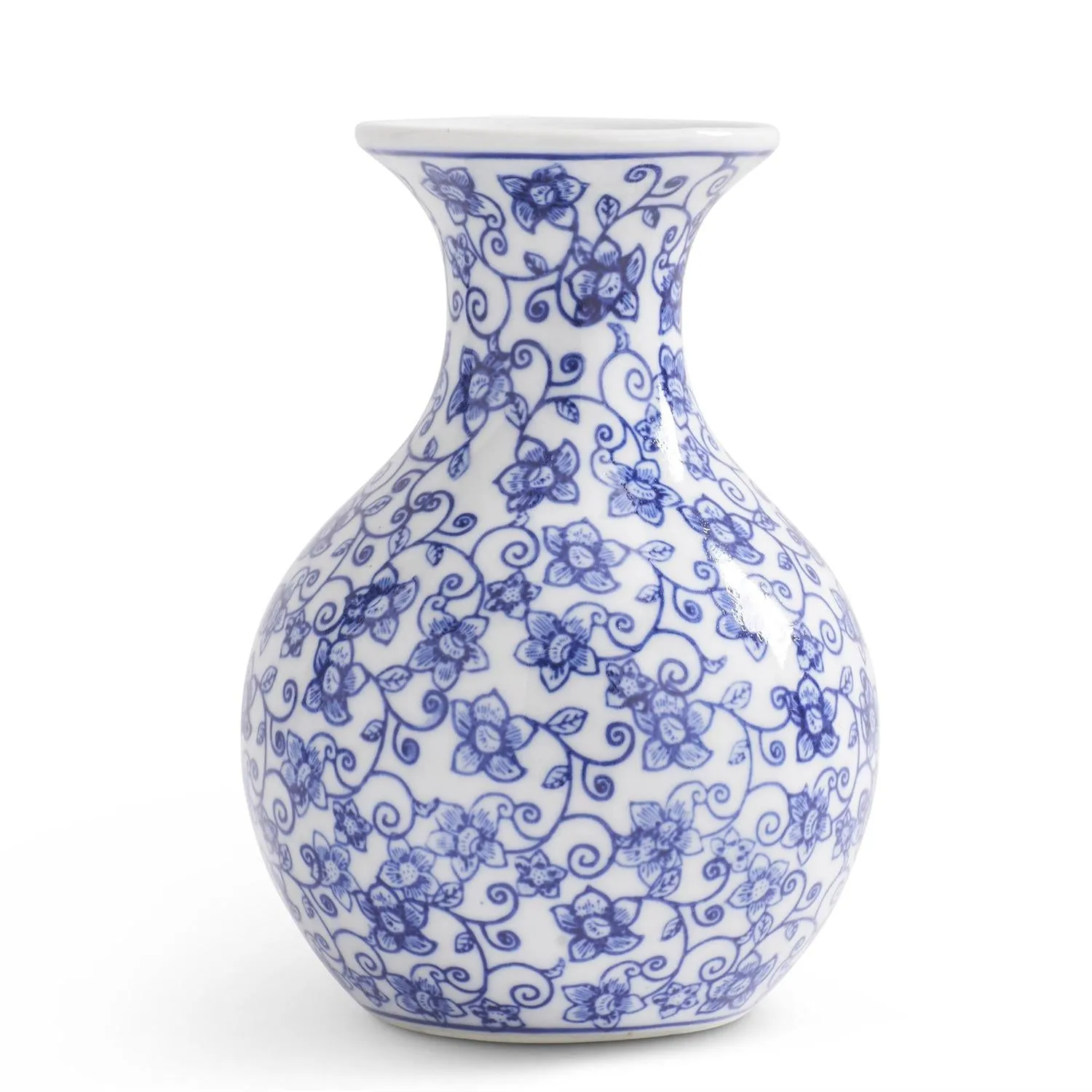 Porcelain Blue & White Chinoiserie Bud Vases