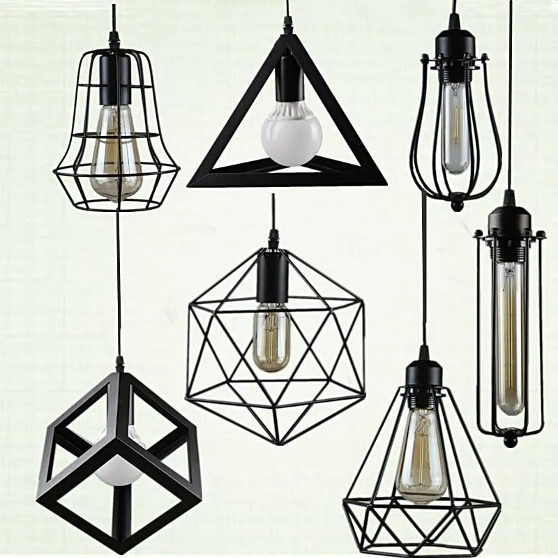 Retro Warehouse Style Indoor Lighting Vintage Pendant Light Bulb Included