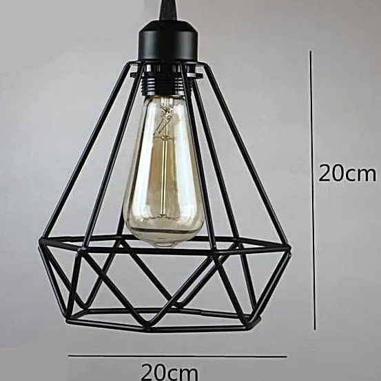 Retro Warehouse Style Indoor Lighting Vintage Pendant Light Bulb Included