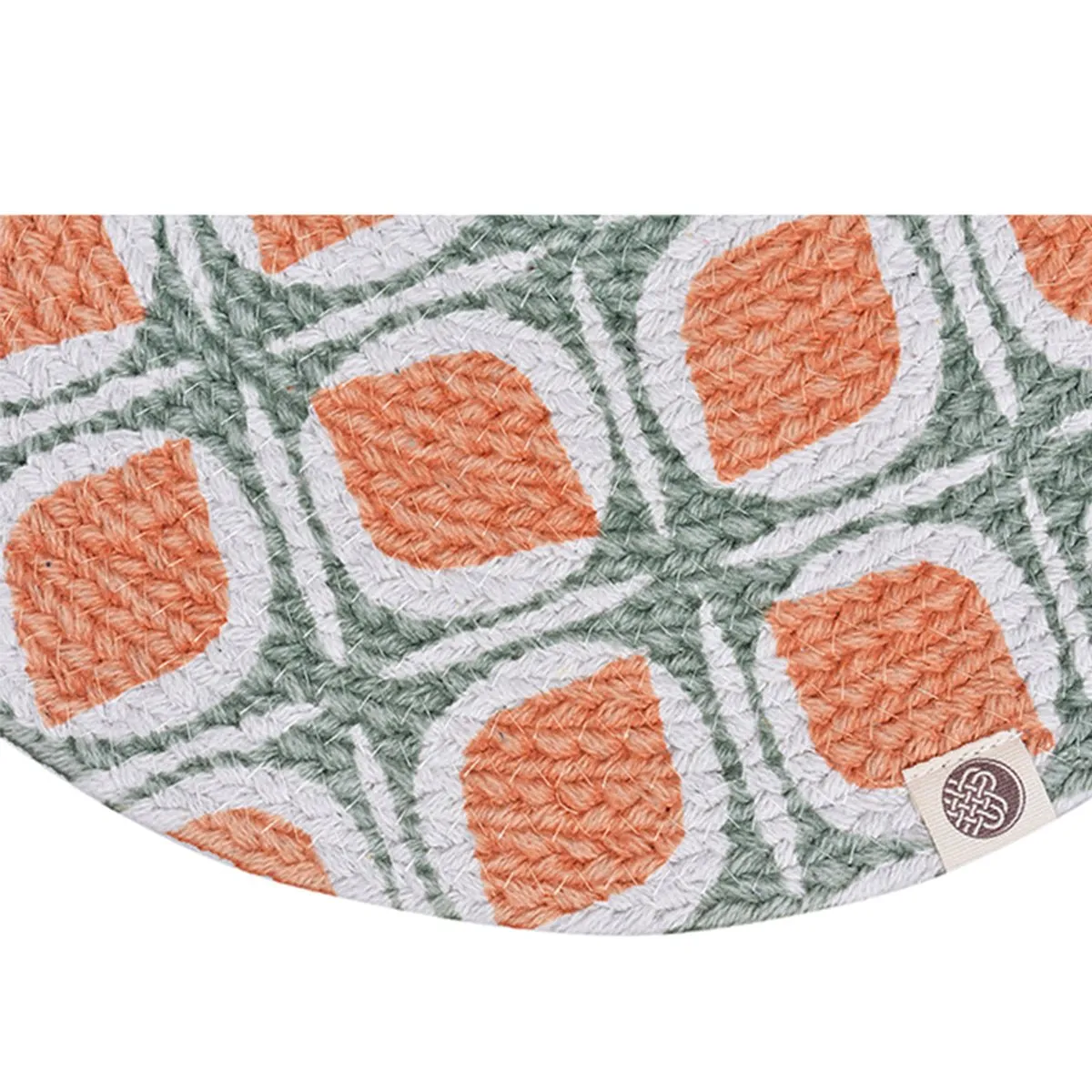 Sage Tangerine Round Mat- Set of 2